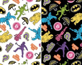 Batman vs Villains Cotton Fabric by the Yard - Batman II Collection - Camelot 23200372