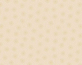 Celtic Flowers Dark Cream Cotton Fabric by the Yard - Metallic - Celtic Faeries Collection