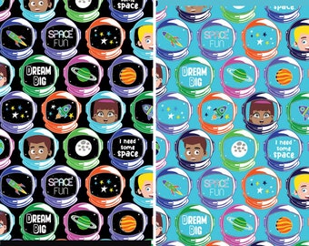 I'm An Astronaut Cotton Fabric by the Yard - Lift Off Collection - Kanvas Studio 12602G