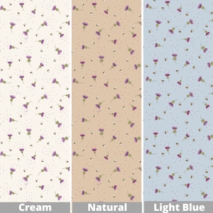 Heather and Bee Cotton Fabric by the Yard - Celtic Faeries Collection - Irene & Lewis A734