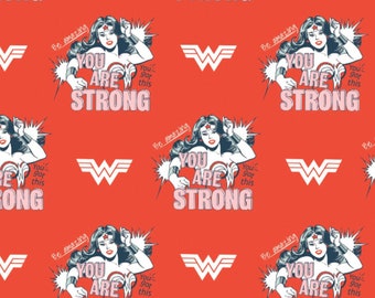 You Got This Red Cotton Fabric - Wonder Woman 2 Collection