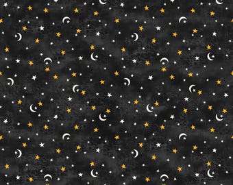 Nighttime Stars Cotton Fabric by the Yard - Camping Gnomes Collection - Studio E 8251-99