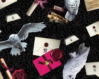 Owl Postal Service Cotton Fabric by the Yard - Harry Potter Collection