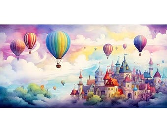 Enchanting Fairy Land Cotton Fabric Panel (35.5x18 Inches)