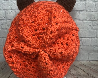 Ewok Hand Crochet Fan Art Adult Slouchy Beanie