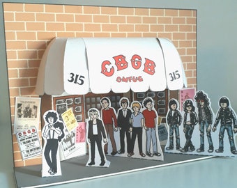 CBGBs DIY Card Diorama - New York Punk Ramones Blondie Talking Heads Patti Smith