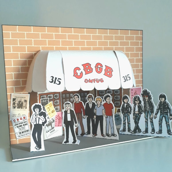 CBGBs DIY Card Diorama - New York Punk Ramones Blondie Talking Heads Patti Smith