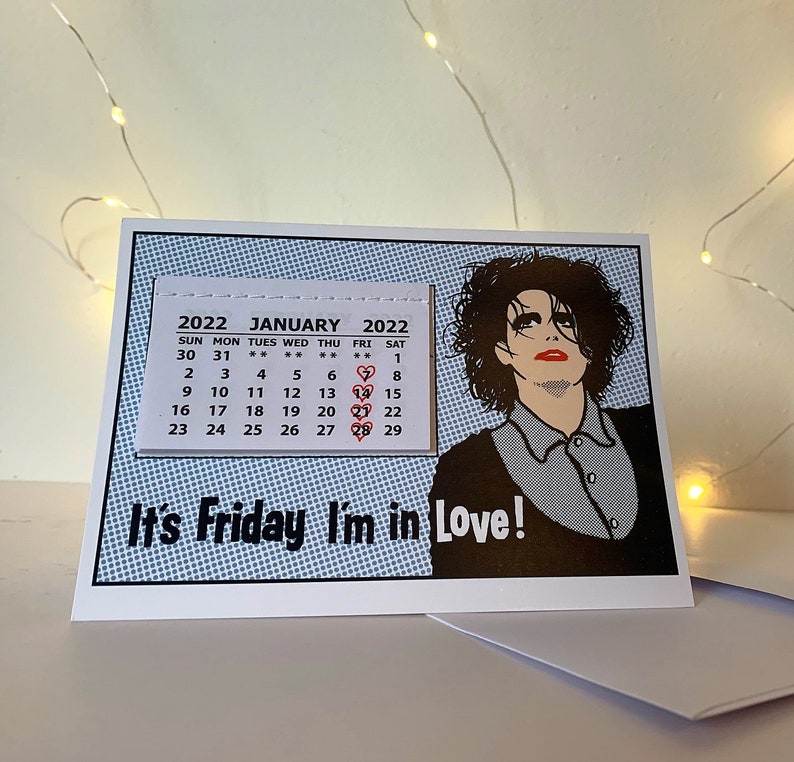 The Cure 2023 Calendar Card Friday I'm in Love Robert Etsy