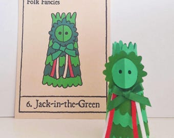 Jack in the Green Folk Fancy - Papercraft D.I.Y Model kit (Beltane, folk horror, Mayday)