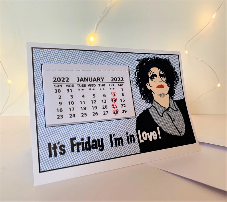 The Cure 2023 Calendar Card Friday I'm in Love Robert Etsy