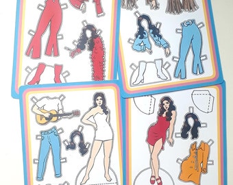 Bobbie Gentry Paper Doll Cut-Out - A5 Art Cards