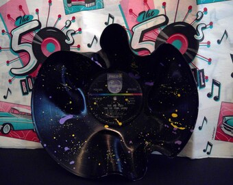 Paul and Paula Upcycled Vinyl Record Bowl / Trinket Dish / 3D Wall Art / Shabby Chic  Art deco/Oldies Music Decor/ Storage/ home/ tray/party