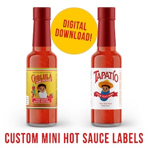 Custom Gender Reveal Hot Sauce Labels: Digital Download for Mini Bottles