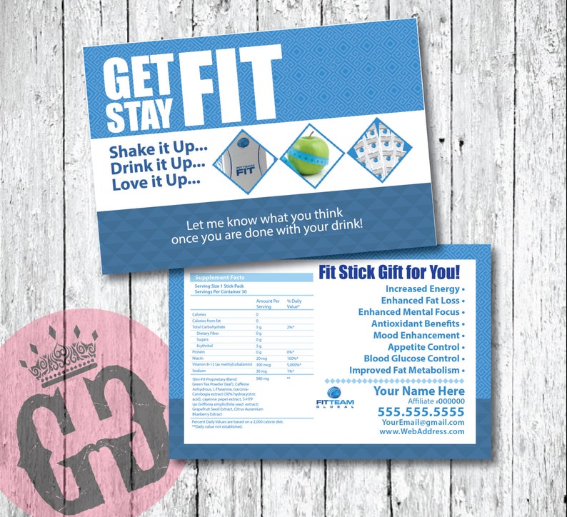 Fitteam Fit Stick Sample Postcard.