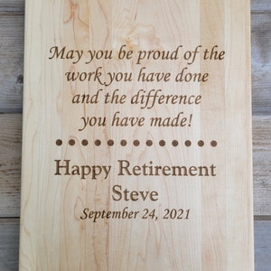 Retirement Gift, Employee Retirement Gift, Gift for Retirement, Retirement Party Gift, Personalized Cutting Board