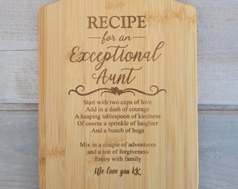 Gift for Aunt, Exceptional Aunt Gift, Aunt Gift, Thank you Aunt Gift, Personalized Cutting Board