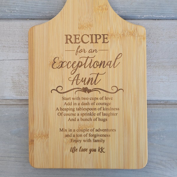 Gift for Aunt, Exceptional Aunt Gift, Aunt Gift, Thank you Aunt Gift, Personalized Cutting Board