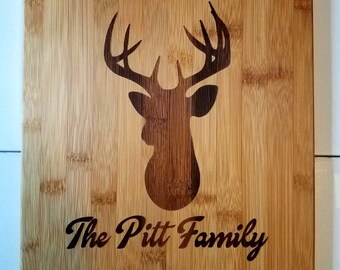 Hunting Gift Deer Gift Personalized Cutting Board Kitchen Gift Wedding Gift Christmas Gift Buck with Family Name