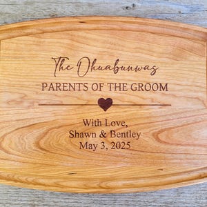 Parents of the Groom Gift Parents of the Bride Gift ~ Gift for Parents from Bride and Groom Wedding Party Gift Custom Cutting Board
