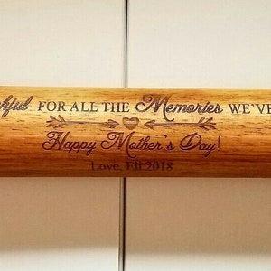 Mothers Day Gift Thankful for all the Memories we&#39;ve made Happy Mother&#39;s Day Personalized Wood Rolling Pin Baker Cook