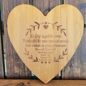 Retirement Gift The best is yet to come Personalized Cutting Board Retirement Employee Boss Company Friend School Retirement Thank you Gift