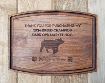 Market Hog Buyer Thank you Gift, 4H Thank you Gift, 4-H Gift, Personalized Cutting Board, Show Gift, Appreciation Gift 4-H Career Gift