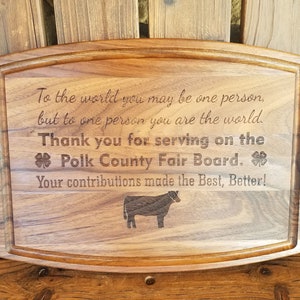 Thank you Gift, 4-H Gift to Board Director, 4-H Gift, FAIR Award Gift, Personalized Cutting Board, Appreciation Gift 4-H Career Gift