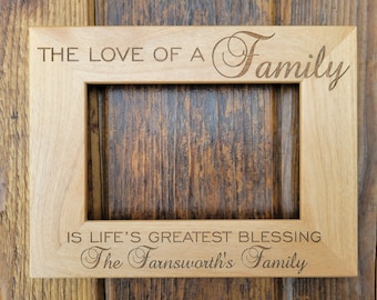 The Love Of A Family Is Life&#39;s Greatest Blessing Personalized Picture Frame Gift for Family Gift for Christmas Gift for Mom Gift for Grandma