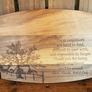 Neighbor Gift for Neighbors Friends Christmas Gift Ideas, Neighbor Moving Away Gift, Neighbor Moving Gift Personalized Cutting Board
