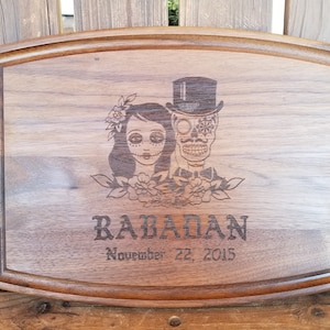 Wedding Gift Gift for Couple Mr & Mrs Skull Gift Gothic Wedding Gift Gothic Gift Sugar skull Gift Skeleton Couple Personalized Cutting Board