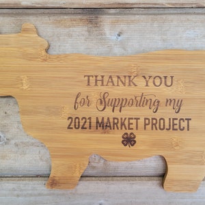 Thank you Gift, 4-H Gift to supporters, 4-H Gift, Buyer Gift, Personalized Cutting Board, Show Gift, Appreciation Gift 4-H Career Gift