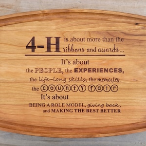 4-H Award, 4-H Show Award, 4-H Gift, 4H Show Gift, 4-H Gift, Personalized Cutting Board, Appreciation Gift 4-H Career Gift