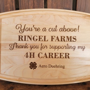 4H Thank you Gift, 4-H Gift to supporters, 4-H Gift, Buyer Gift, Personalized Cutting Board, Show Gift, Appreciation Gift 4-H Career Gift