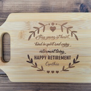 Retirement Gift, Employee Retirement Gift, Thank you for your service Gift, Personalized Cutting Board
