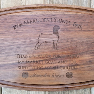 Market Goat Buyer Thank you Gift 4H Thank you Gift 4-H Gift Personalized Cutting Board Show Gift Livestock Buyer Gift 4-H Appreciation Gift