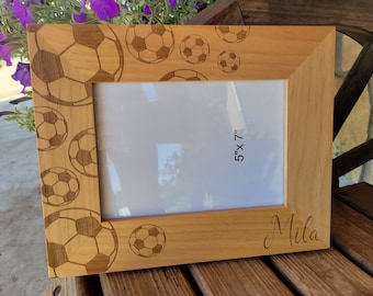 Soccer Frame, Personalized with Name Soccer Ball Frame, Sports Picture Frame, Personalized Picture Frame