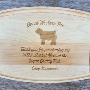 Market Steer Buyer Gift, 4-H Gift to supporters, 4-H Buyer Gift, Personalized Cutting Board, Show Gift, Appreciation Gift 4-H Career Gift