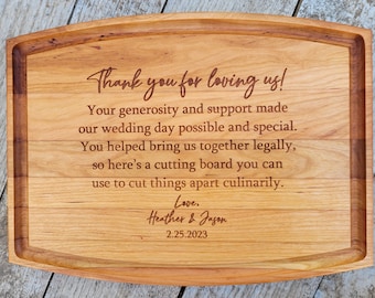 Wedding Officiant Gift, Wedding Coordinator Gift, Gift to Wedding Party, Thank You Gift From Couple, Personalized Cutting Board