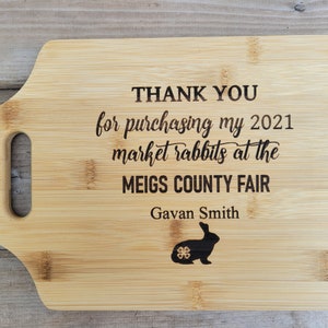 Thank you Gift, 4-H Gift to supporters, 4-H Gift, Buyer Gift, Personalized Cutting Board, Show Gift, Appreciation Gift 4-H Career Gift
