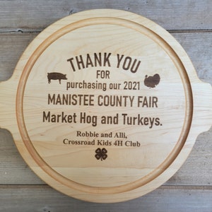Thank you Gift, 4-H Gift to supporters, 4-H Gift, Buyer Gift, Personalized Cutting Board, Show Gift, Appreciation Gift 4-H Career Gift