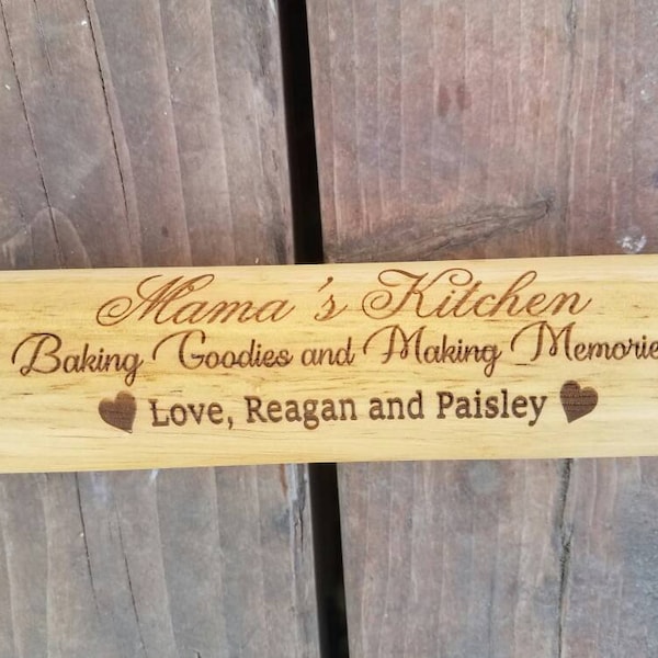 Mother's day Grandparents Gift Personalized Wood Rolling Pin