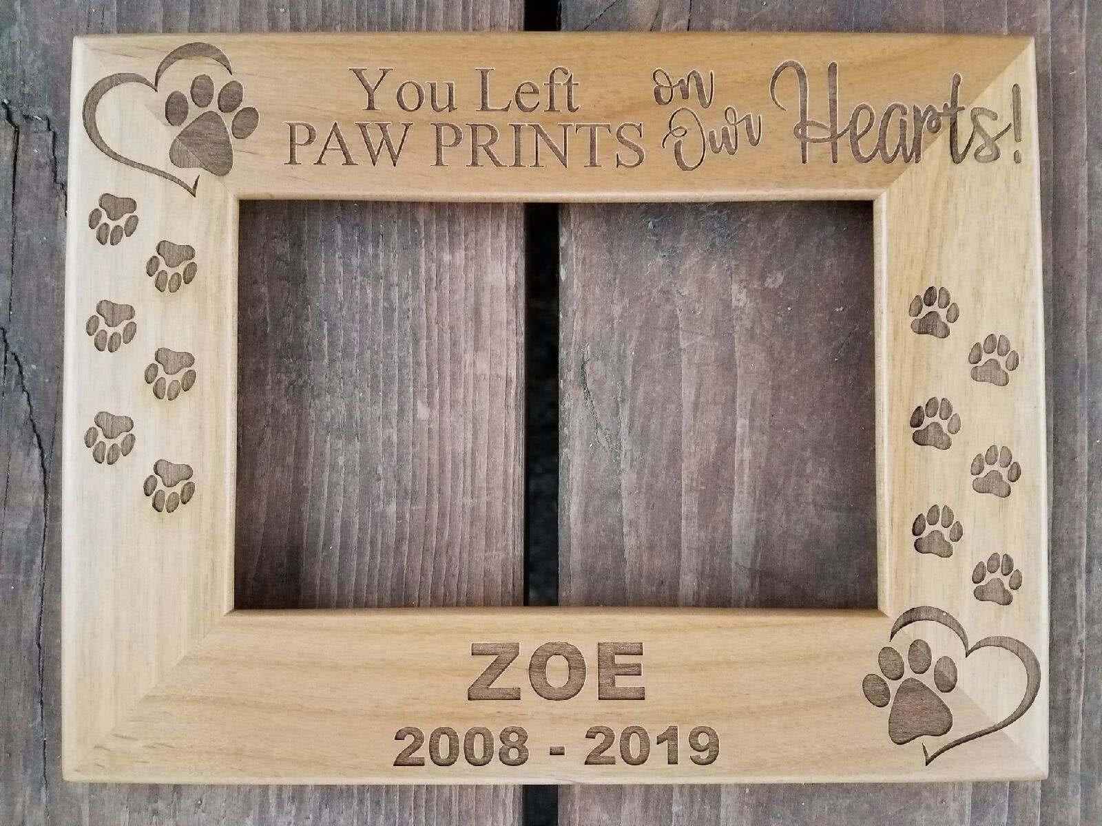 Pet Loss Gift, Pet Frame Dog, Dog Lover Frame,you Left Paw Prints on ...