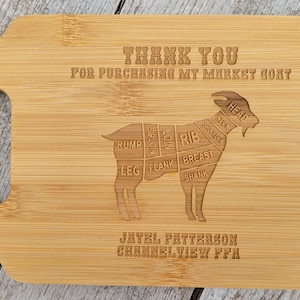 Market Goat Buyer Thank you Gift, 4H Thank you Gift, 4-H Gift, Personalized Cutting Board, Livestock Buyer Gift, Supporter Thank You Gift