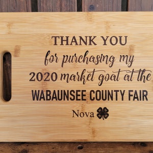 4H Thank you Gift, 4-H Gift to supporters, 4-H Gift, Buyer Gift, Personalized Cutting Board, Show Gift, Appreciation Gift 4-H Career Gift