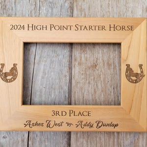 Horse Show Award Personalized Picture Frame Horse Clinic Award Equestrian Award Livestock Show Award Fun Day Award Horse Show Event Prizes