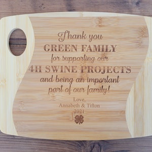 4H Thank you Gift, 4-H Gift to supporters, 4-H Gift, Buyer Gift, Personalized Cutting Board, Show Gift, Appreciation Gift 4-H Career Gift