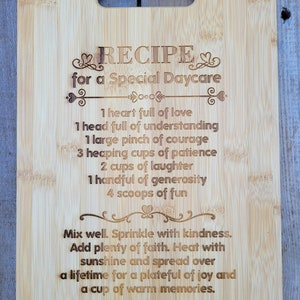 Daycare Gift Thank you Gift Employee Gift Appreciation Week Gift Teacher Gift Babysitter Gift Nurse Gift Personalized Cutting Board Gift