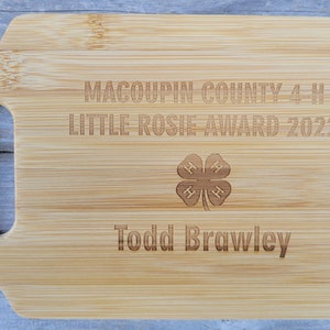 4H Thank you Gift, 4-H Gift to supporters, 4-H Gift, Buyer Gift, Personalized Cutting Board, Show Gift, Appreciation Gift 4-H Career Gift