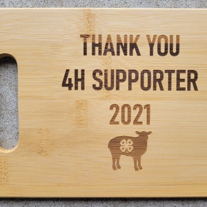 Thank you Gift, 4-H Gift to supporters, 4-H Gift, Buyer Gift, Personalized Cutting Board, Show Gift, Appreciation Gift 4-H Career Gift