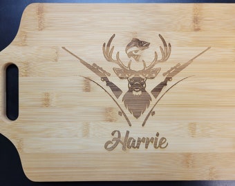 Deer Hunting Gift, Gift for Outdoorsman, Gift for Hunter, Gift for Fisherman, Fathers Day Gift, In the Woods Gift, Custom Cutting Board